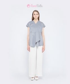 MAMIBELLE AYUNA SILVER Blouse Hamil & Menyusui Kekinian