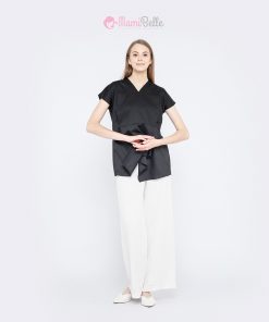 MAMIBELLE AYUNA HITAM Blouse Hamil & Menyusui Kekinian