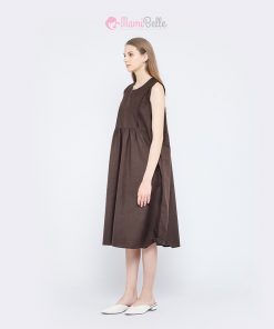 MAMIBELLE HYO COFFEE Midi dress Hamil & Menyusui Kekinian
