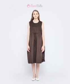 MAMIBELLE HYO COFFEE Midi dress Hamil & Menyusui Kekinian