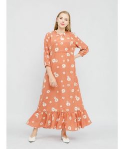 MAMIBELLE ARISA CORAL Dress Hamil & Menyusui Kekinian